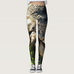 Leggings Tortue Sauvage Dans L'Herbe Pré Art De La Faune