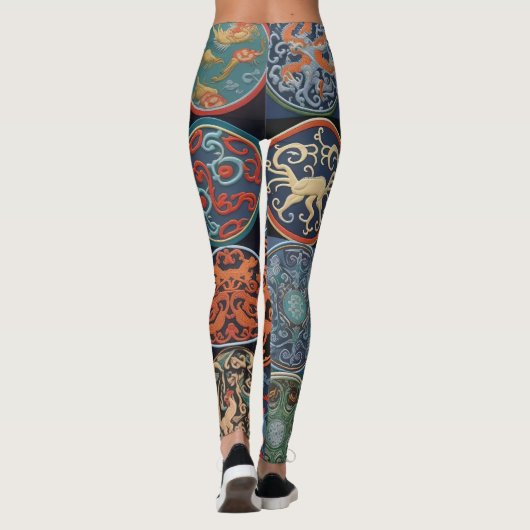 Leggings Totems dynamiques du groupe ethnique mongol (Dos)