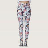 Leggings Toucans À Fleurs Exotiques (Devant)