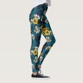 Leggings Toucans et flore tropicale, bleu, jaune, orange (Droite)