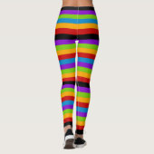 Leggings Touche de bande arc-en-ciel noir (Dos)