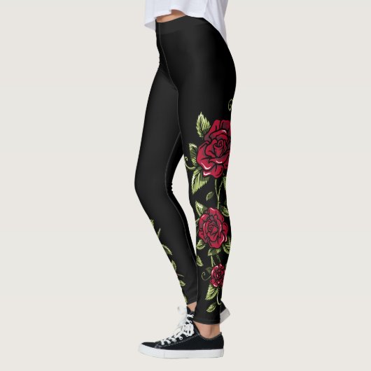 Leggings Toujours nous aimons les roses rouges ...... (Gauche)