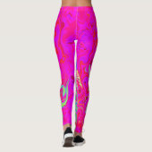 Leggings Tourbillon Abstrait Bleu sarcelle et Rouge Groovy (Dos)