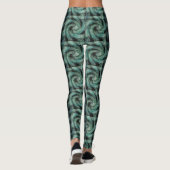 Leggings Tourbillon abstrait vert et noir (Dos)