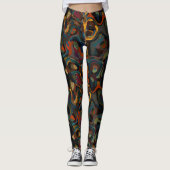 Leggings tourbillon coloré abstrait (Devant)