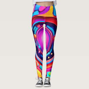 Leggings Tourbillon Cosmique : une odyssée néon