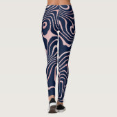 Leggings Tourbillon de liquide rose Gold Abstrait Blue Desi (Dos)