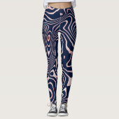 Leggings Tourbillon de liquide rose Gold Abstrait Blue Desi (Devant)