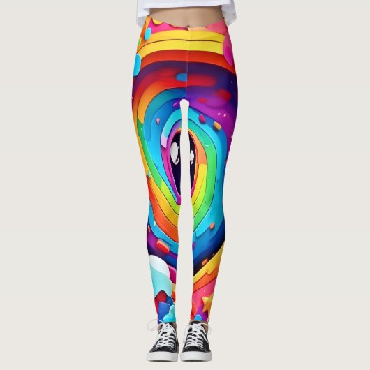 Leggings Tourbillon d'imagination colorée (Devant)