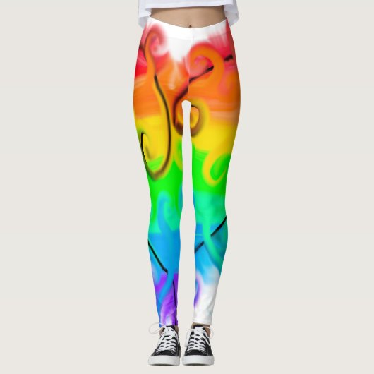 Leggings Tourbillon en marbre arc-en-ciel (Devant)