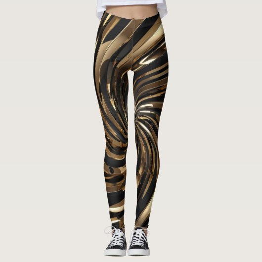 Leggings Tourbillon noir et or (Devant)
