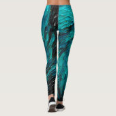 Leggings Tourbillon océan turquoise Abstrait (Dos)