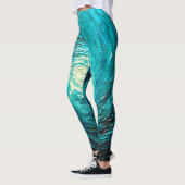 Leggings Tourbillon océan turquoise Abstrait (Gauche)
