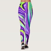 Leggings Tourbillon pourpre et vert (Dos)
