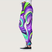 Leggings Tourbillon pourpre et vert (Gauche)