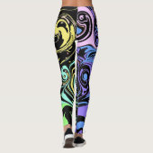 Leggings Tourbillons colorés abstraits (Dos)
