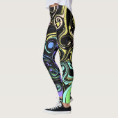 Leggings Tourbillons colorés abstraits (Gauche)