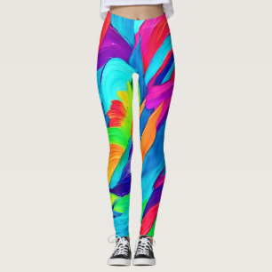 Leggings Tourbillons de arc-en-ciel vibrant Art Abstrait