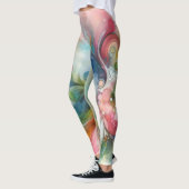 Leggings Tourbillons de couleur de printemps abstrait pour (Gauche)