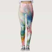 Leggings Tourbillons de couleur de printemps abstrait pour (Devant)