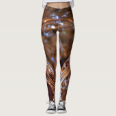 Leggings Tourbillons dorés et bruns Abstraits (Devant)