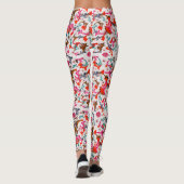 LEGGINGS TOURBILLONS FLORAUX ROUGES DE LA RENAISSANCE FLORE (Dos)