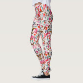 LEGGINGS TOURBILLONS FLORAUX ROUGES DE LA RENAISSANCE FLORE (Gauche)
