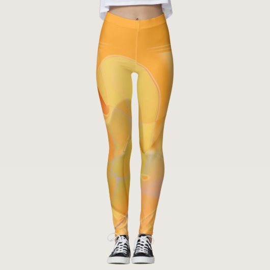 Leggings Tourbillons jaunes de moutarde (Devant)
