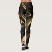 Leggings Tourbillons noir et or luxueux (Dos)