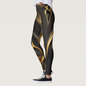 Leggings Tourbillons noir et or luxueux (Gauche)