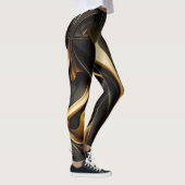 Leggings Tourbillons noir et or luxueux (Droite)