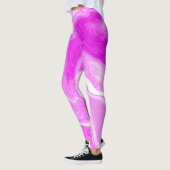 Leggings Tourbillons roses et Marbres blancs (Gauche)