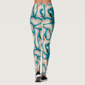 Leggings Tourbillons turquoise et rouge (Dos)