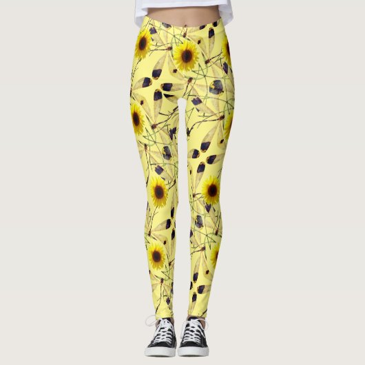 Leggings Tournesol Abstrait Dragenfly (Devant)
