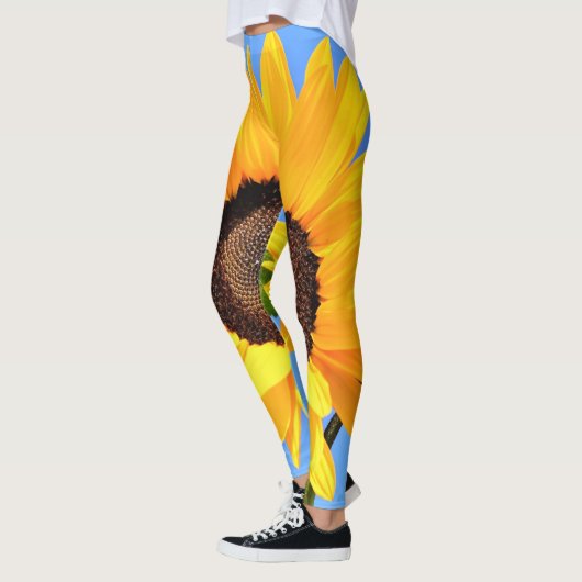 Leggings Tournesol jaune contre le soleil sur le ciel bleu  (Gauche)