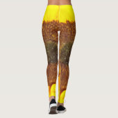 Leggings Tournesol Jaune Jambes Brown Florales (Dos)