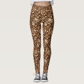 Leggings Tournesols de William Morris, brun chocolat et (Devant)