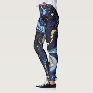Leggings Tournoyants de bleu et d'or 3