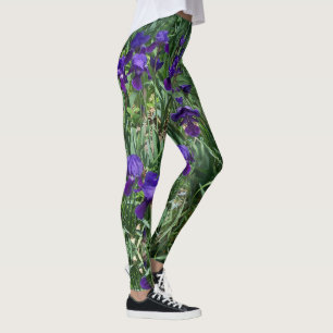 Leggings tout en Imprimé de Jardin d'Iris Violet