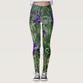 Leggings tout en imprimé Jardin d'Iris Violet (Devant)