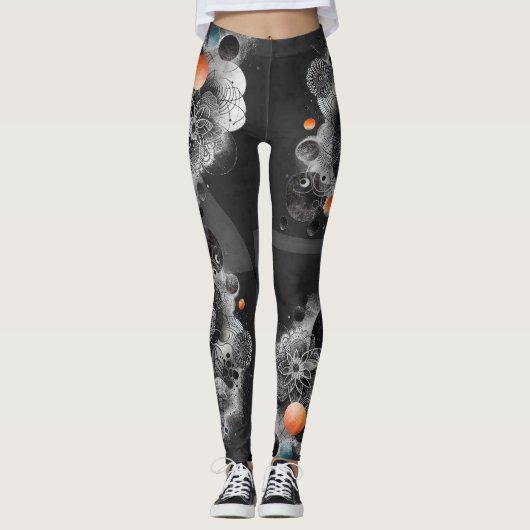 Leggings tout-imprimé "Geometric Grid Funk" (Devant)