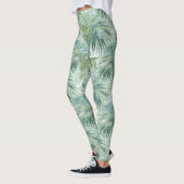 Leggings tout-imprimé Motif de feuille de palme tr (Gauche)