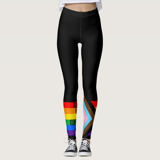 Leggings Tout le monde est bienvenu ici (Progress Pride) (Devant)