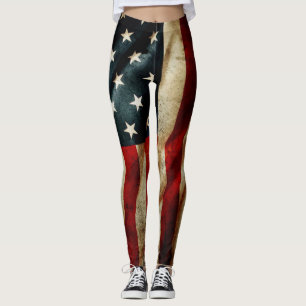 Leggings Tout le yoga grunge américain de drapeau