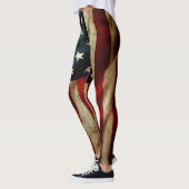 Leggings Tout le yoga grunge américain de drapeau (Gauche)