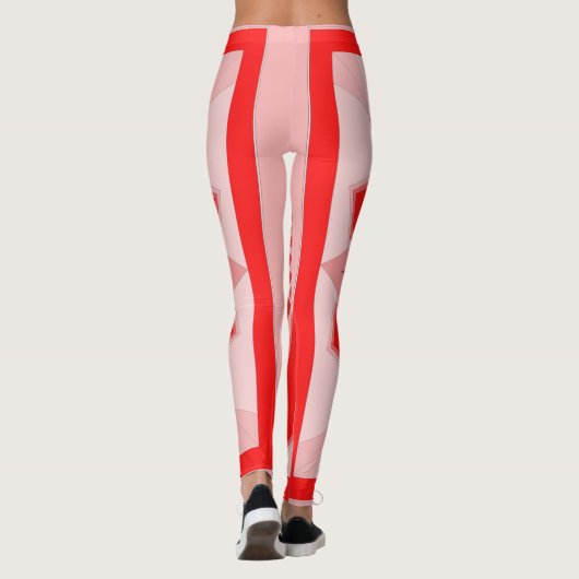 Leggings tout-sur-impression avec art rouge (Dos)