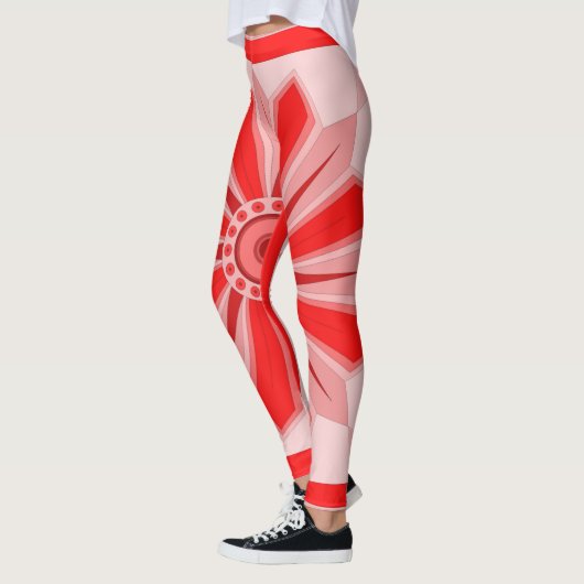 Leggings tout-sur-impression avec art rouge (Gauche)