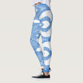 Leggings Tout-sur-impression bleu et blanc "Ratti_Creative_ (Gauche)