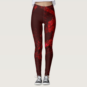 Leggings tout-sur-impression rose rouge