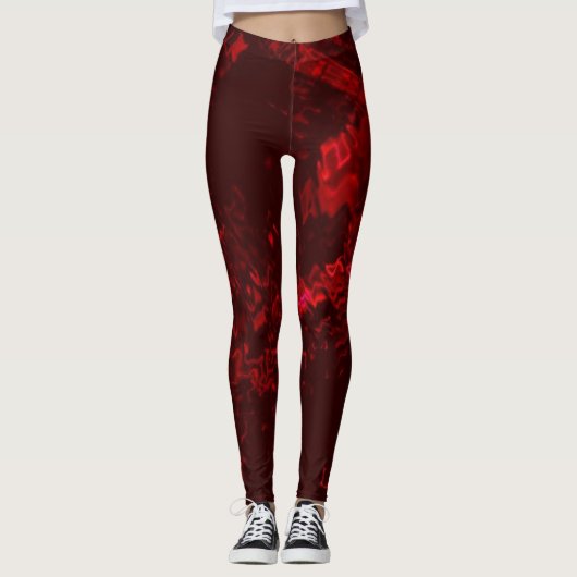 Leggings tout-sur-impression rose rouge (Devant)